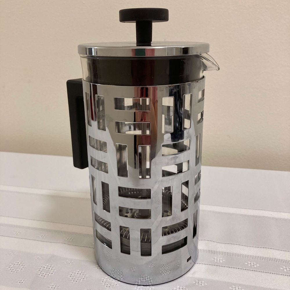 Bodum Modern Art Deco Stainless Steel French Press. Like New